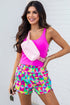 Print High Waisted Athletic Shorts